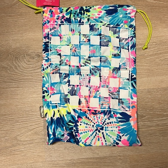 Lilly Pulitzer Drawstring Bag in Multi Dive in Beach Game NWT main image 7